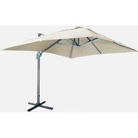 sweeek 3x4m Premium Rectangular Cantilever Parasol With Integrated Led Lights in Beige