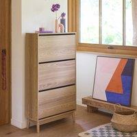 sweeek Scandi-style Shoe Cabinet With Wood Effct in Light Brown