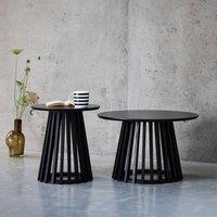 sweeek Pair of round wooden-effect coffee tables, 40cm & 60cm in Black