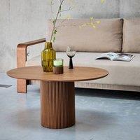 sweeek Oblong Coffee Table With Carved Wood Effect in Dark Brown