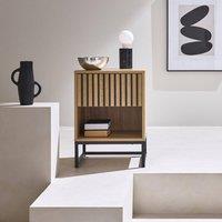 sweeek 1-drawer contemporary wood effect bedside table in Beige