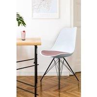 Fusion Living Soho Plastic Dining Chair with Black Metal Legs in Dusty Pink