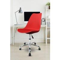 Fusion Living Soho Plastic Dining Chair with Swivel Base in Red