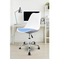 Fusion Living Soho Plastic Dining Chair with Swivel Base in Blue