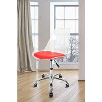 Fusion Living Soho Clear Plastic Dining Chair with Swivel Base in Red