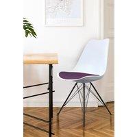 Fusion Living Soho Plastic Dining Chair with Black Metal Legs in Aubergine