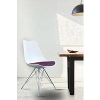 Fusion Living Soho Plastic Dining Chair with Chrome Metal Legs in Aubergine
