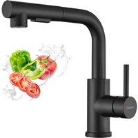 Dayone Sleek Kitchen Tap with Pull Out Spray & 360 Swivel Function in Black