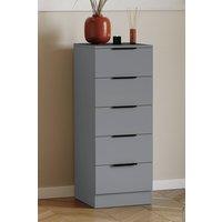 HD Designs Trega 5 Drawer Narrow Chest of Drawers Space Saving in Grey