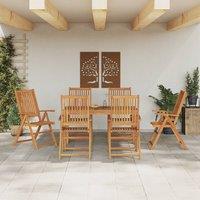 Berkfield Home 7 Piece Garden Dining Set Solid Wood Acacia in Brown