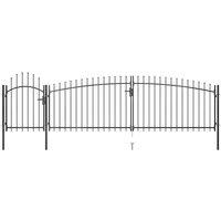 Berkfield Home Garden Fence Gate with Spear Top 5x1.75 m Black