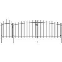 Berkfield Home Garden Fence Gate with Spear Top 5x2 m Black