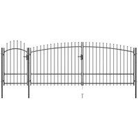 Berkfield Home Garden Fence Gate with Spear Top 5x2.25 m Black