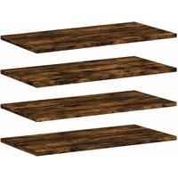 Berkfield Home Wall Shelves 4 pcs Smoked Oak 60x30x1.5 cm Engineered Wood in Brown