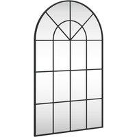 Berkfield Home Wall Mirror Black 60x100 cm Arch Iron