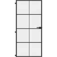Berkfield Home Interior Door Slim Black 93x201.5 cm Tempered Glass & Aluminium