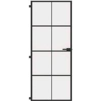 Berkfield Home Interior Door Slim Black 83x201.5 cm Tempered Glass & Aluminium