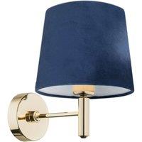 Netlighting Ponte Wall Lamp With Shade Navy Blue Dark Brass Steel