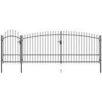 Berkfield Home Garden Fence Gate with Spear Top 5x2.25 m Black