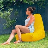 rucomfy Beanbags rucomfy Indoor Or Outdoor Adults Water Resistant Beanbag Chair in Yellow | Size: Large