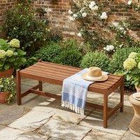 Costway 112CM Patio Bench Wooden Slat Bench for 2 People Outdoor Dining Bench in Natural