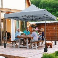 Costway 300 x 300cm Pop up Canopy Tent Easy Setup Gazebo Shelter w/Wheeled Bag in Grey | Size: 300 x 300 cm