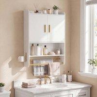 Costway Bathroom Wall Mounted Cabinet w/Mirror Shelves Modern Medicine Cabinet in White