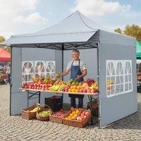 Costway 10 x 10 Pop Up Canopy Tent with Wheeled Bag & 4 Sandbags in Grey