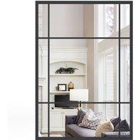 Costway 100x70cm Wall Mounted Mirror Rectangular Hanging Decorative Mirror in Black | Size: 100x70 cm