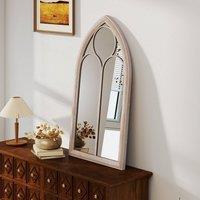 Costway Farmhouse Window Pane Mirror Wall Mounted Mirror Explosion-proof in Grey