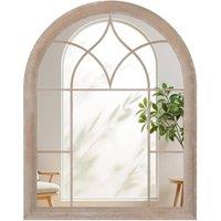 Costway Farmhouse Window Pane Mirror Wall Mounted Mirror Decorative Mirror in Grey