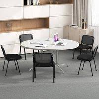 Costway 2PCS Meeting Room Chair Stackable Conference Chairs w/ Backrest in Black
