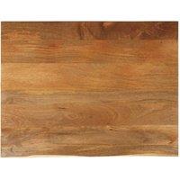 Berkfield Home Table Top Live Edge 110x80x3.8 cm Solid Wood Mango in Brown