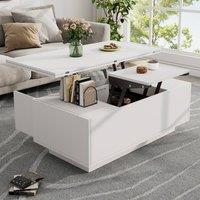 STILVORA Coffee Table with Lift-Up Top & Hidden Storage White