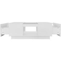 STILVORA Coffee Table with LED Lights & 2 Drawers White