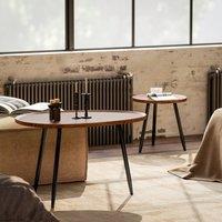 STILVORA Nesting Coffee Table Set of 2 80cm with Metal Legs Chestnut in Natural