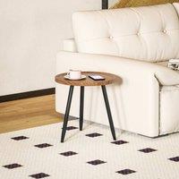 STILVORA Round Coffee Table 40cm with Tray Top Chestnut Effect in Natural