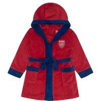 Arsenal FC Baby Hooded Fleece Dressing Gown Robe in Red | Size: 6-12 m