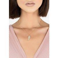 Latelita Women's Large Angel Wing Necklace Gold in White