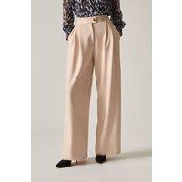 James Lakeland Women's Cream Wide Leg Suit Trousers | Size: 10