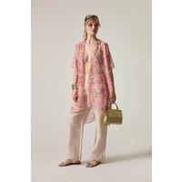 James Lakeland Women's Pink Rose Print Kaftan