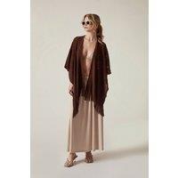 James Lakeland Women's Brown Pointelle Knit Kaftan