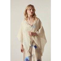 James Lakeland Women's Cream Lattice Knit Kaftan