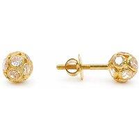 Raina Jewels Women's 22ct Yellow Gold Fancy Sparkly Ball Earrings with Cubic Zirconia