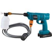 Living and Home 18.5V Portable Cordless Handheld High-Pressure Washer w/ 5m Hose, 1 Battery, 3 Nozzles, 6-8m Range Distance Battery Pressure Cleaner