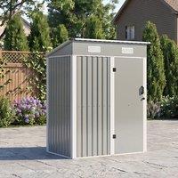 Living and Home 5 x 3FT Quick Assembly Metal Garden Storage Shed with Lockable Door in Grey