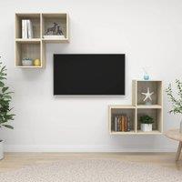 Berkfield Home 4 Piece TV Cabinet Set Sonoma Oak Engineered Wood in Brown