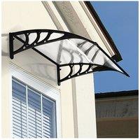 Living and Home 47x32 Window Door Awning Canopy with Plastic Cover & Aluminum Brackets for Porch Patio Deck, Protect Against Light, Rain and Snow