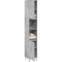 Berkfield Home Bathroom Cabinet Concrete Grey 30x30x190 cm Engineered Wood | Size: 30 x 30 x 190 cm
