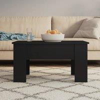 Berkfield Home Coffee Table Black 79x49x41 cm Engineered Wood | Size: 79 x 49 x 41 cm